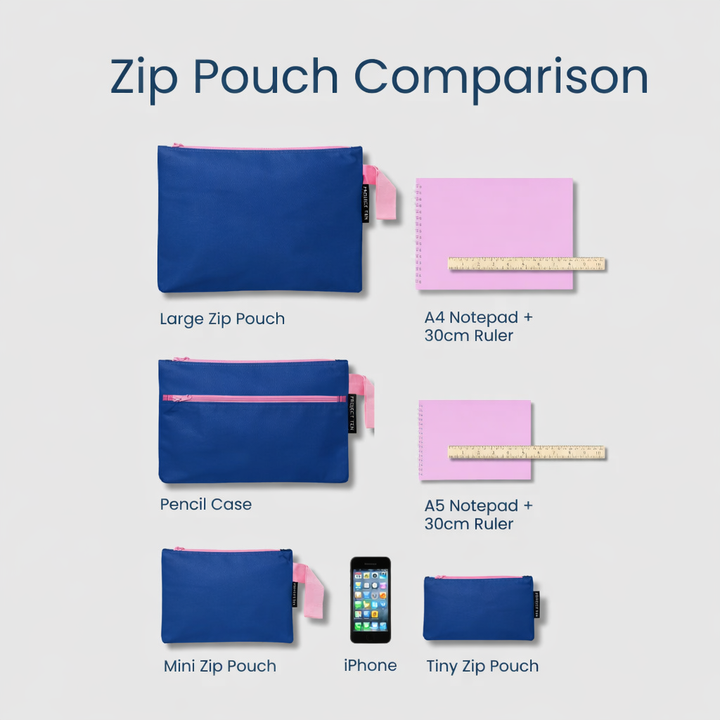 Project 10 - Tiny Zip Pouch – Navy Horseshoe