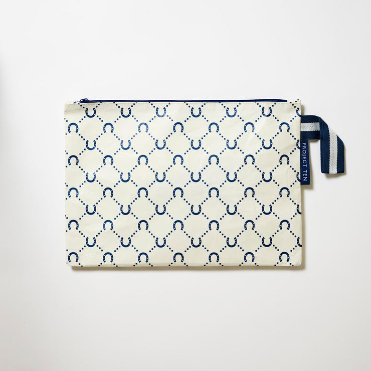 Project 10 - Large Zip Pouch – Navy Horseshoe