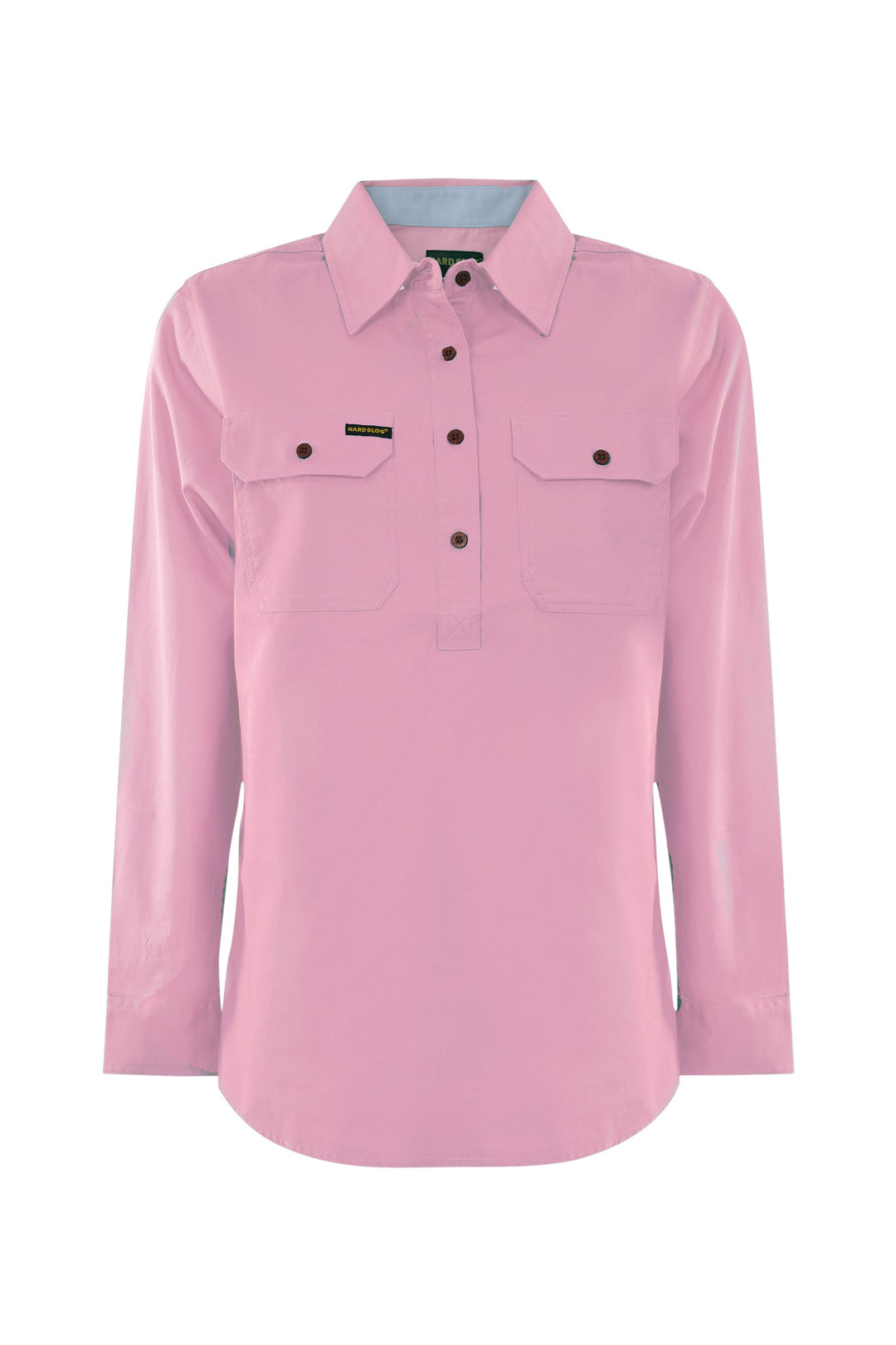 Hard Slog - Women's Light Cotton Long Sleeve Shirt in Rose Pink