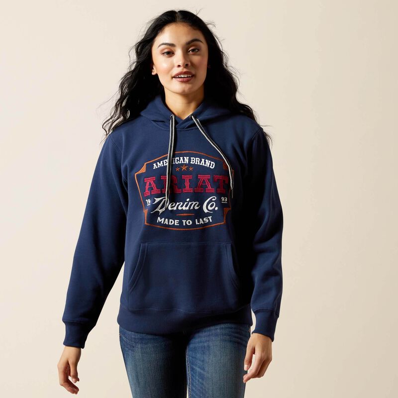 Ariat - Womens Emblem Hoodie in Dress Blues