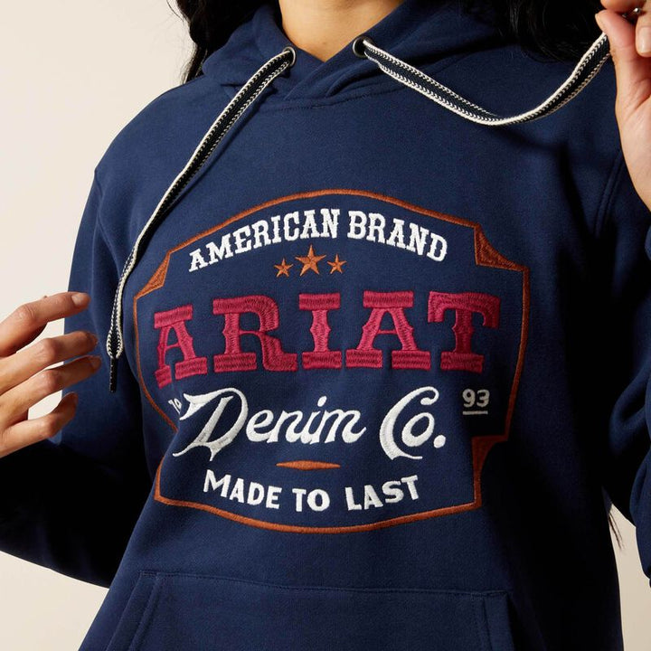 Ariat - Womens Emblem Hoodie in Dress Blues