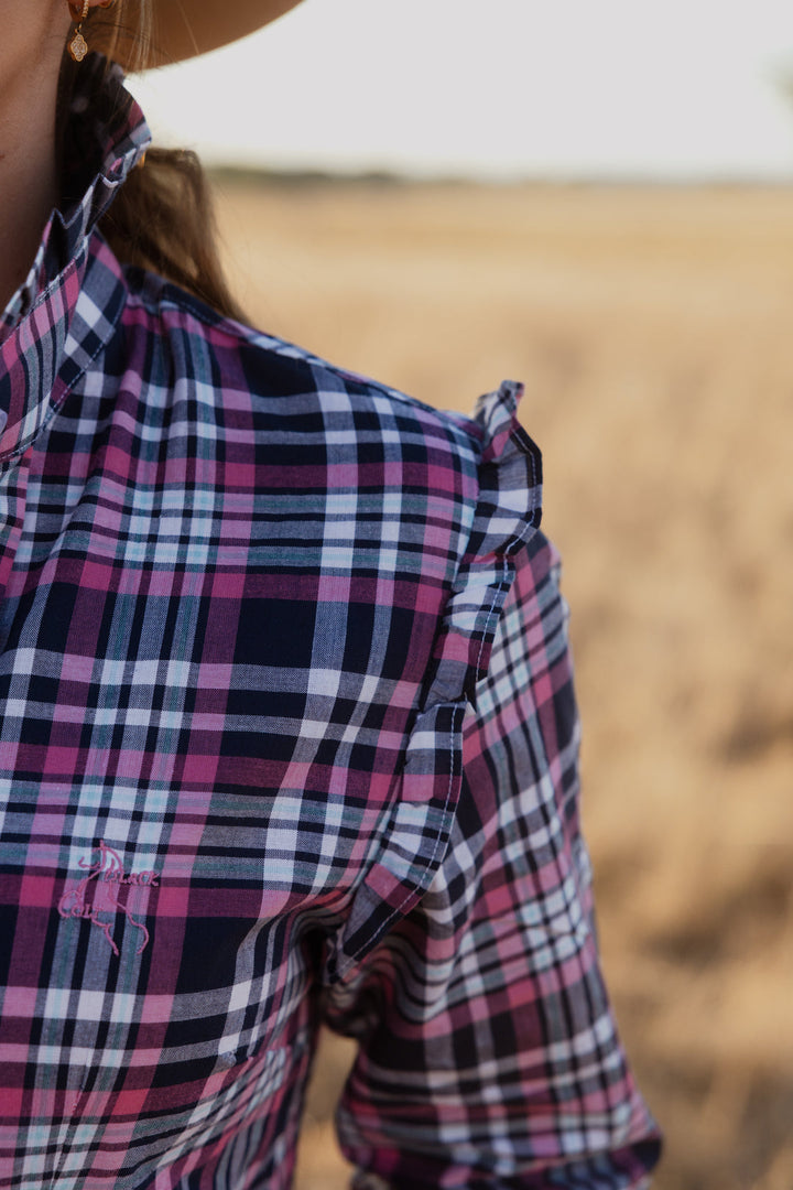 Black Colt - Sara Shirt in Navy & Pink Check
