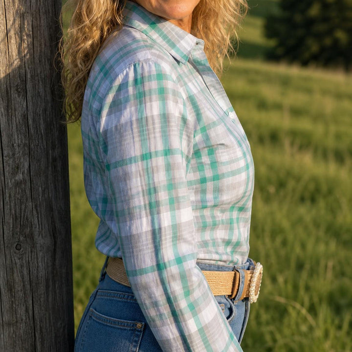 Blackcolt - Jane shirt in Green & Grey Check