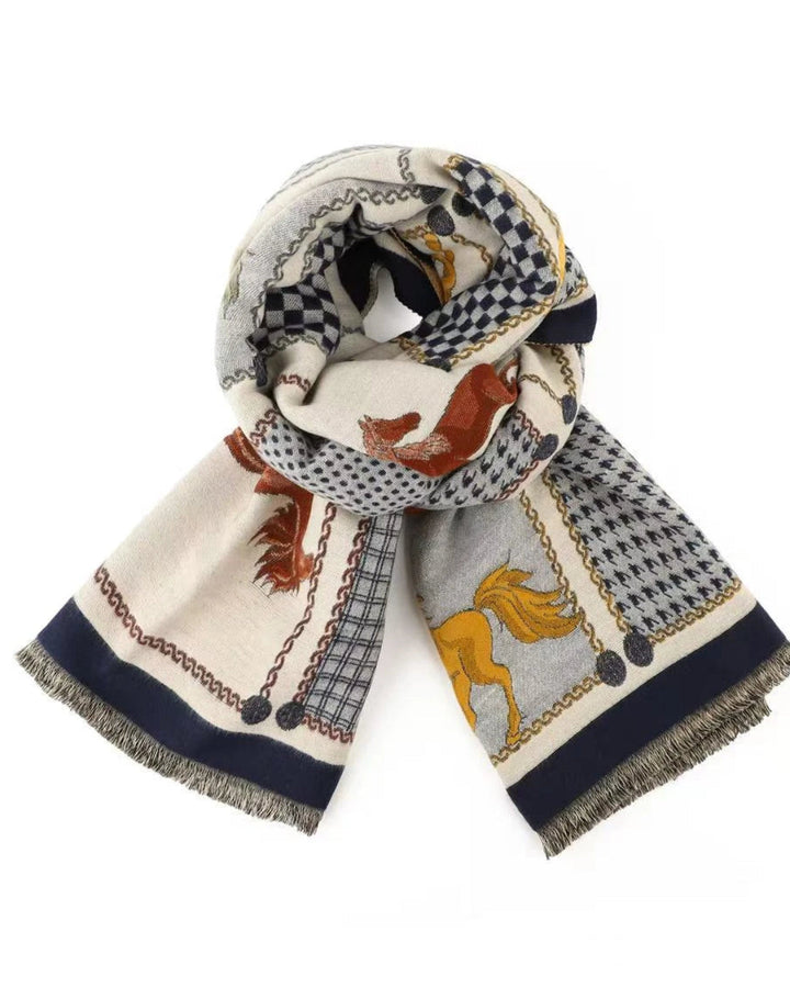 GW - Reversible Winter Scarf Saddleclub in Navy Blue