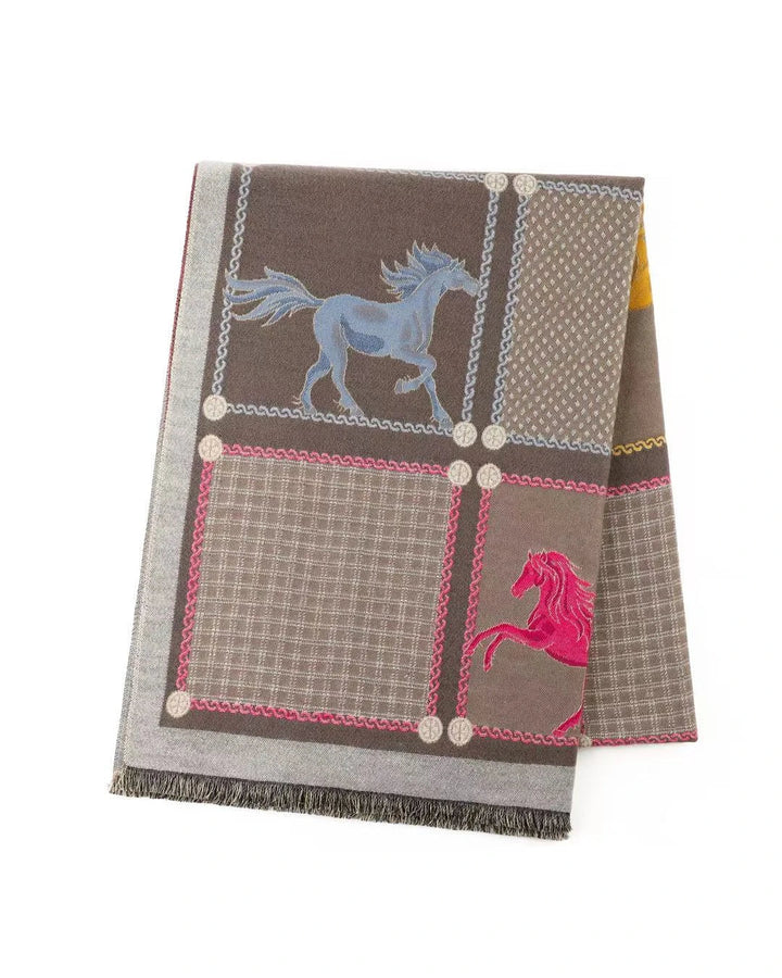 GW - Reversible Winter Scarf Saddleclub in Pastels