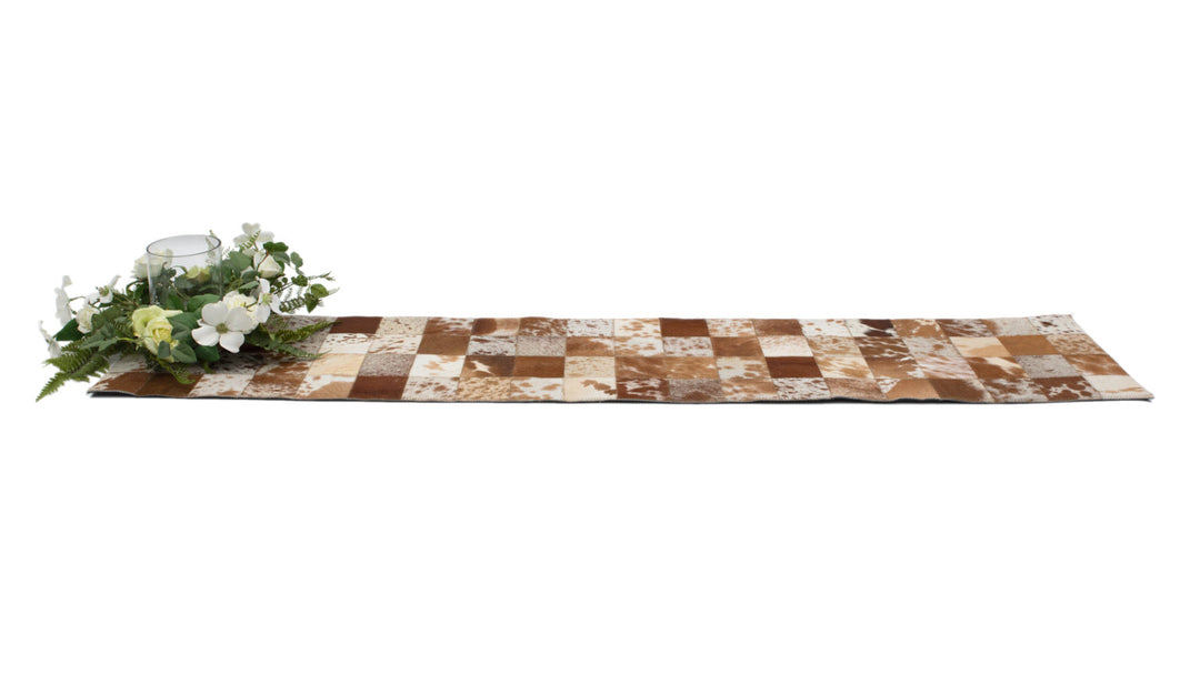 TDE - cowhide Patchwork Table Runner