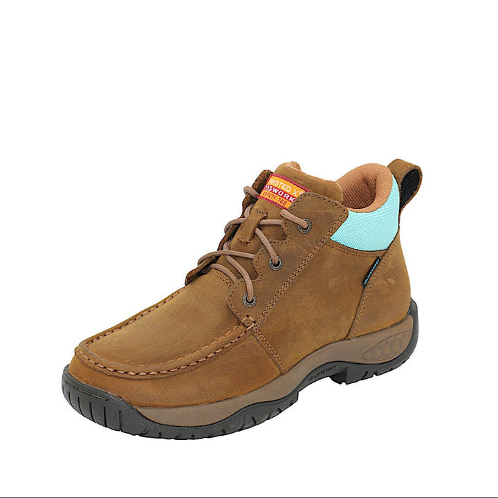 Twisted X Women's 4 All Around Work Boot - Oiled Saddle/Aruba Blue 21184
