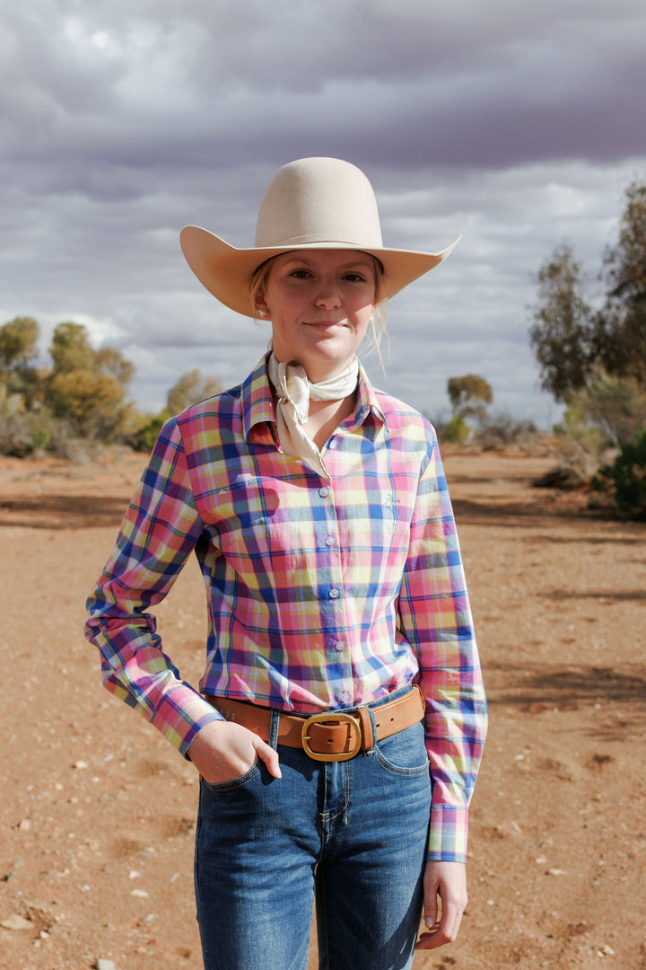 Blackcolt - Jane shirt in Pink & Blue Check