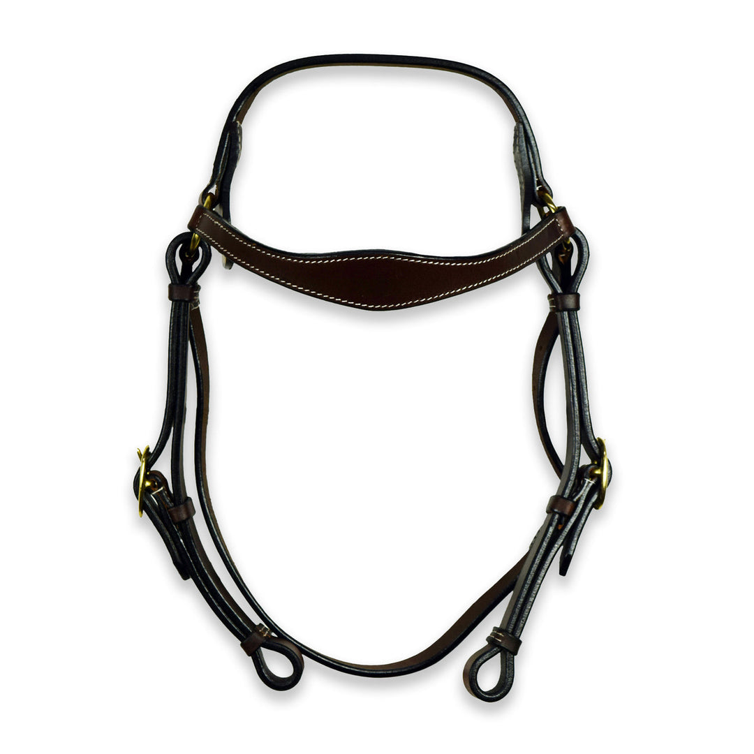 Ezy Ride Bridle Barcoo with Shaped Brow and Brass Buckles Brown