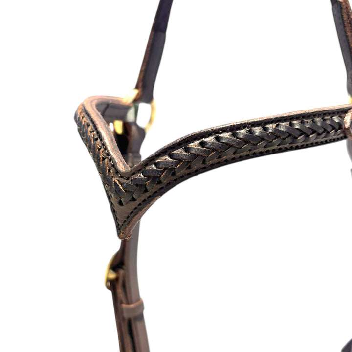 Toprail Equine -  Leather Bridle with deep V Browband
