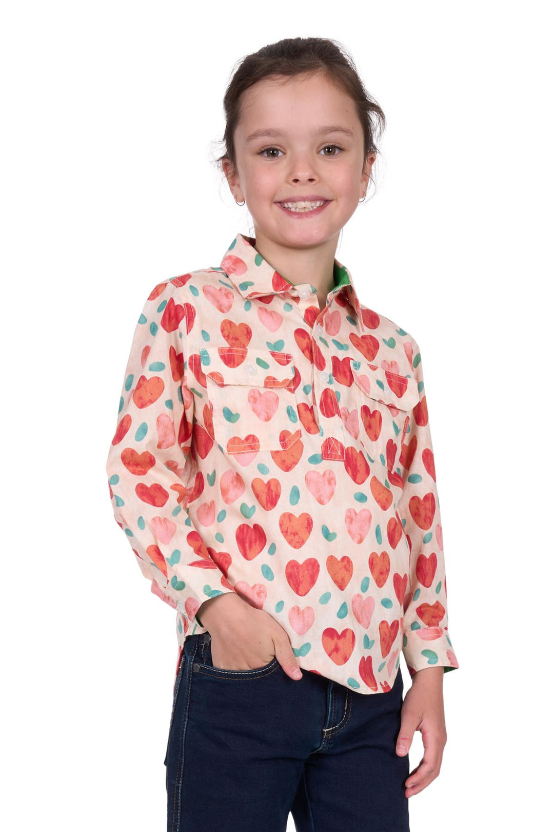Hard Slog - Kid's Mira 1/2 Placket Long Sleeve Shirt