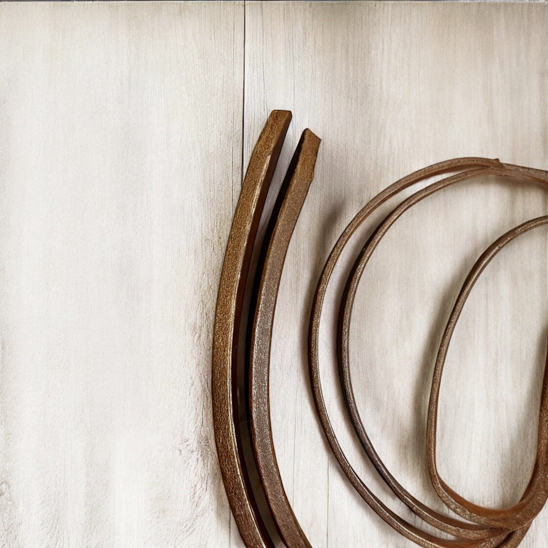 Top Rail Equine - Harness Leather Weighted Split Reins with Tie Ends 7'6" TE-RN-439