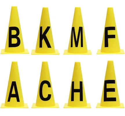 STC - Dressage Cone Marker Set Set of 8 - (A B C E F H K M)
