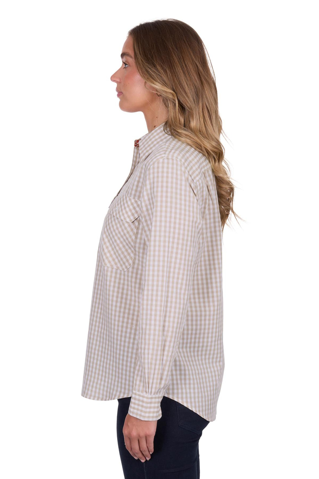 Hard Slog - WOMENS SARA 1/2 BUTTON LONG SLEEVE SHIRT