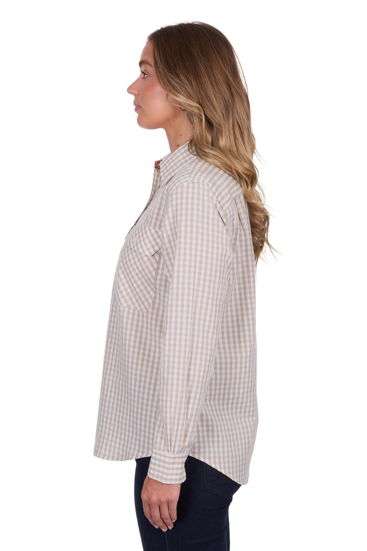 Hard Slog - WOMENS SARA 1/2 BUTTON LONG SLEEVE SHIRT