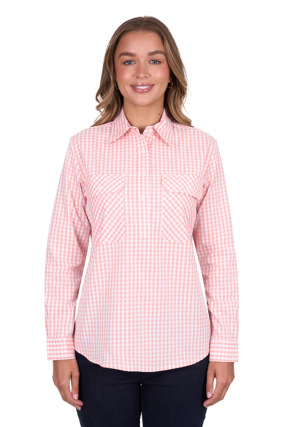 Hard Slog - WOMENS JEN 1/2 BUTTON LONG SLEEVE SHIRT