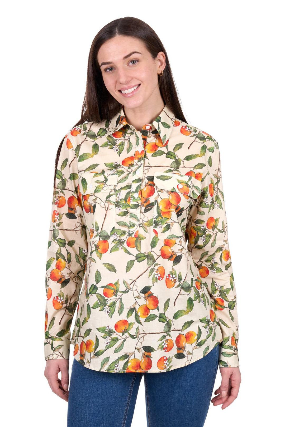 Hard Slog - WOMENS ZIA 1/2 BUTTON LONG SLEEVE SHIRT