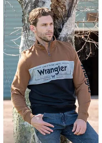 Wrangler - Mens Bartlett Logo 1/4 Zip Pullover