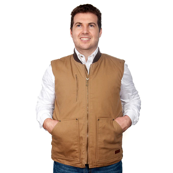 Just Country - Mens Diamantina Vest in Khaki