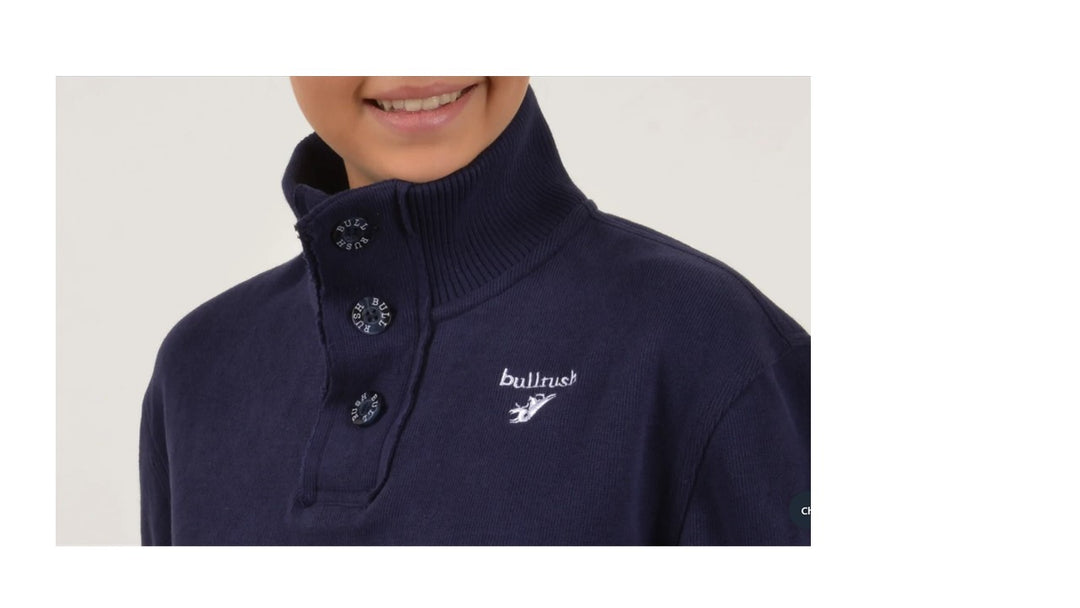 Bullrush - 3 Button Sweat in Navy