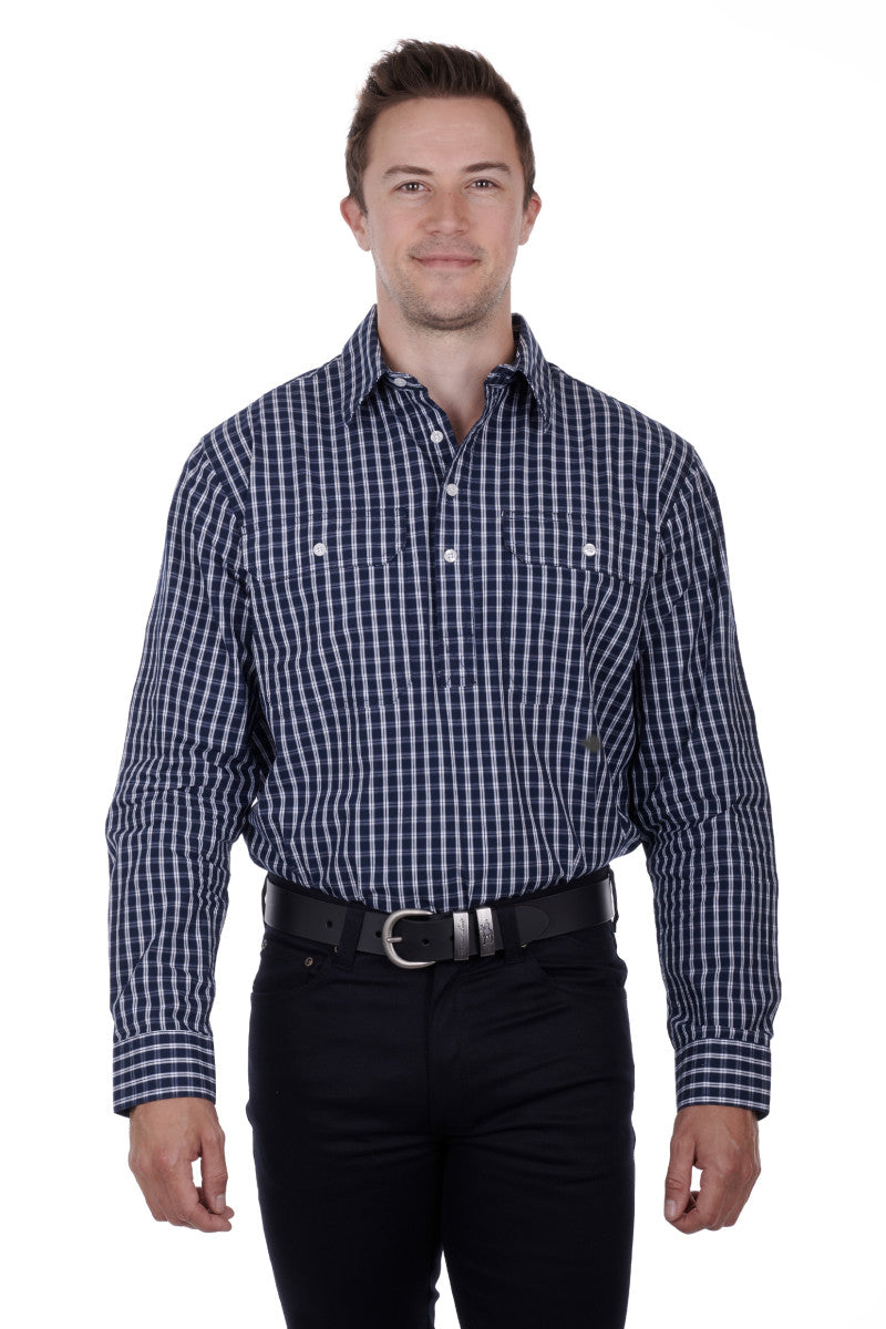 Hard Slog - Men's Alon Half Placket Long Sleeve Shirt