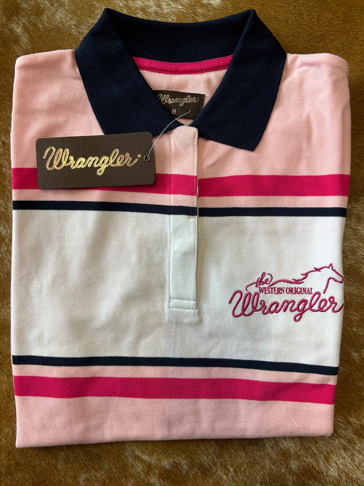 Wrangler - Womens Selena Polo in Pink & Navy