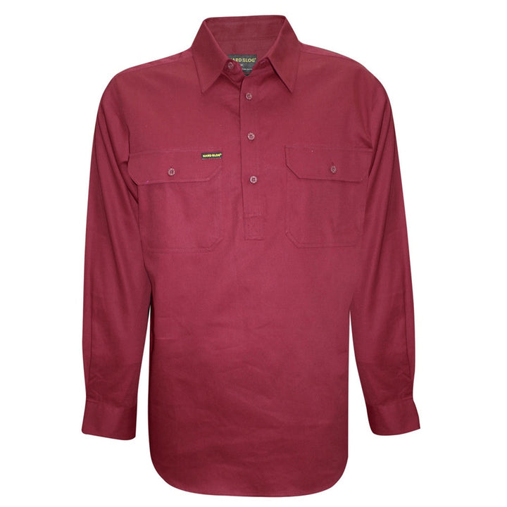 Hard Slog Men's Work Shirt in Burgundy