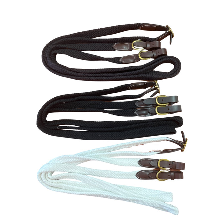 McAlister - Red Centre Brass Cotton Reins