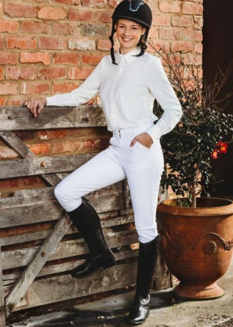 Showcraft - Adult Classic Silicon Seat Jodhpurs in White