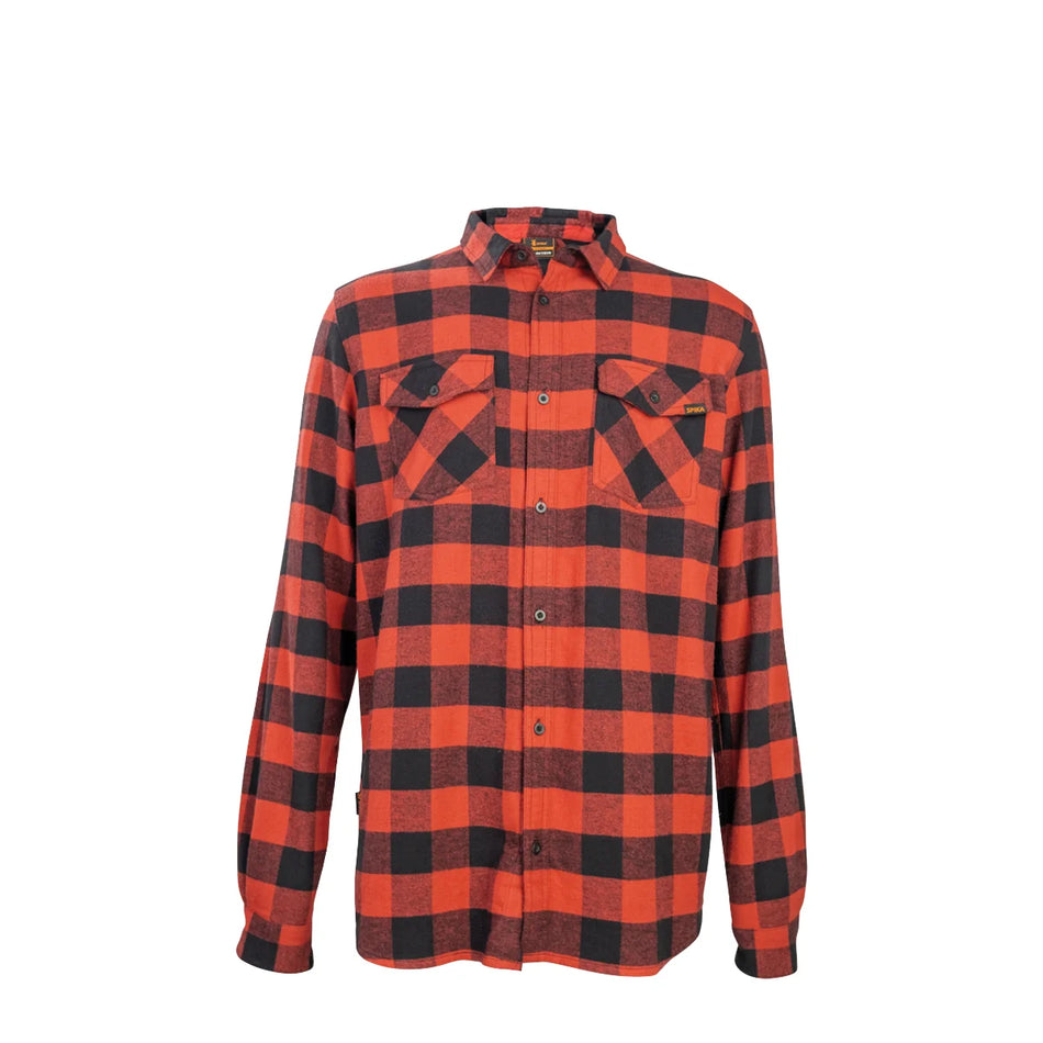 Spika - Mens GO Casual Check Shirt in Red