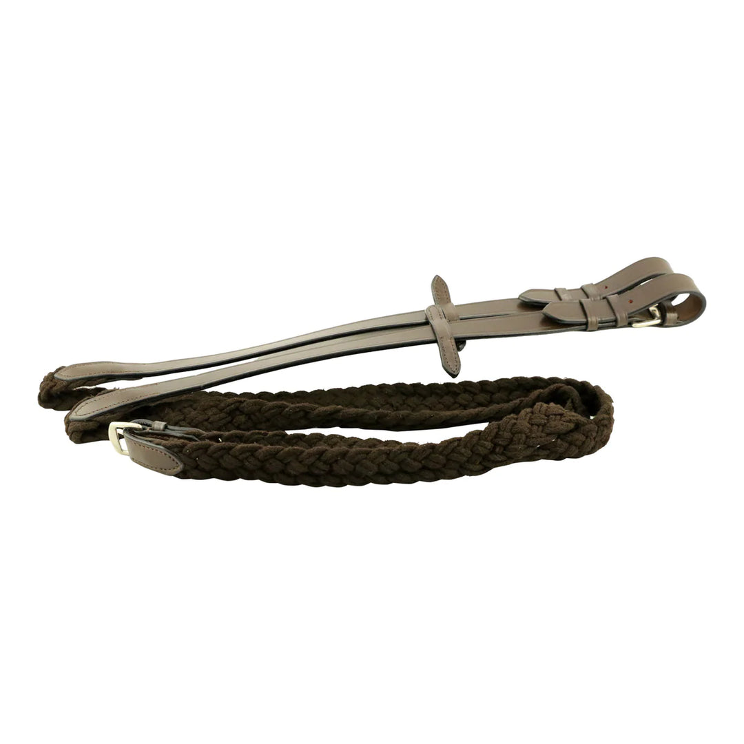 Eureka - Cotton Plaited Reins in Black