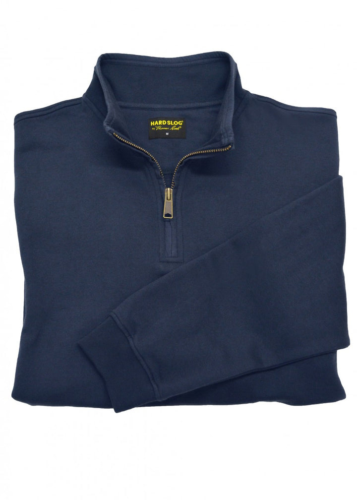 Hard Slog Mens 1/4 Zip Fleece Top in Navy