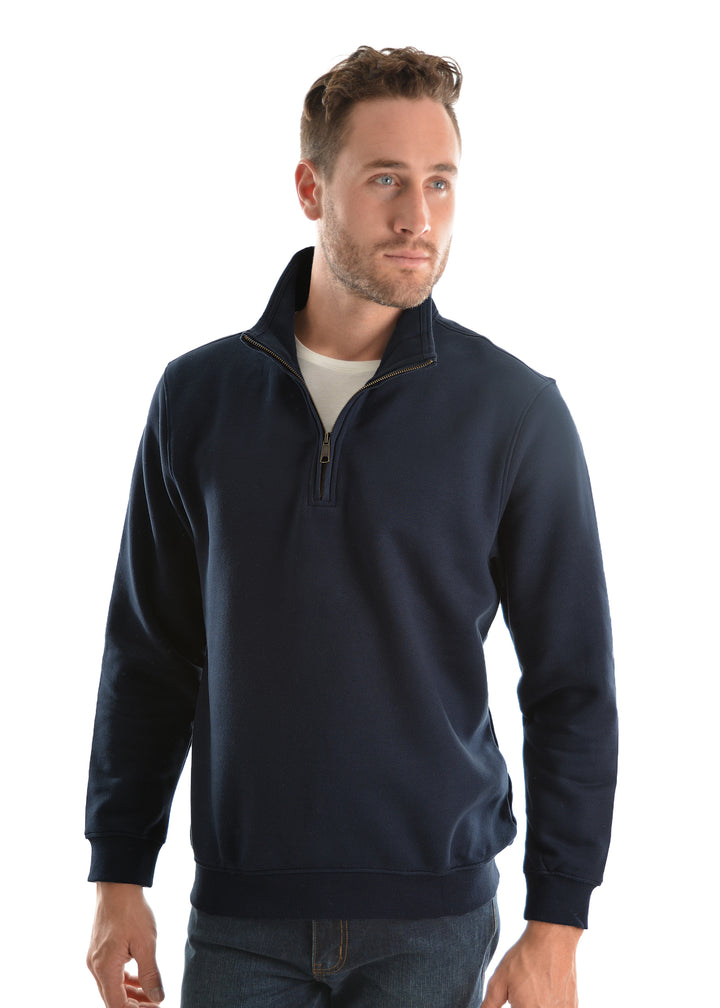 Hard Slog Mens 1/4 Zip Fleece Top in Navy