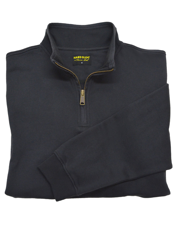 Hard Slog Mens 1/4 Zip Fleece Top in Charcoal