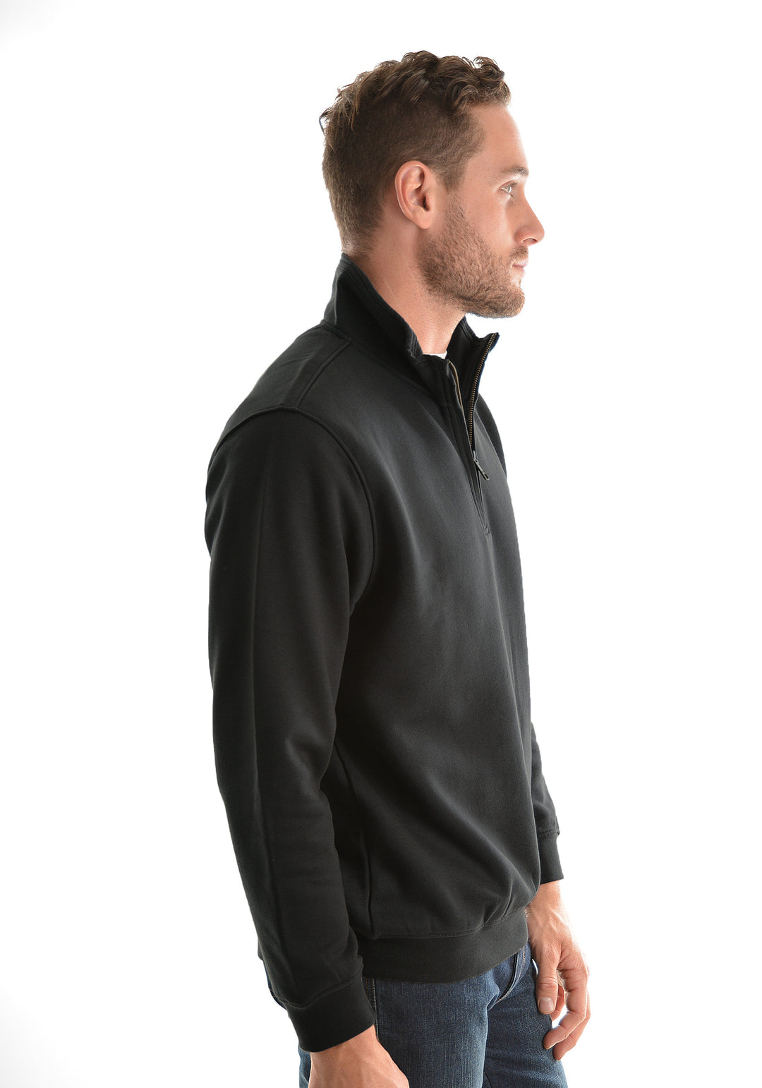 Hard Slog Mens 1/4 Zip Fleece Top in Charcoal