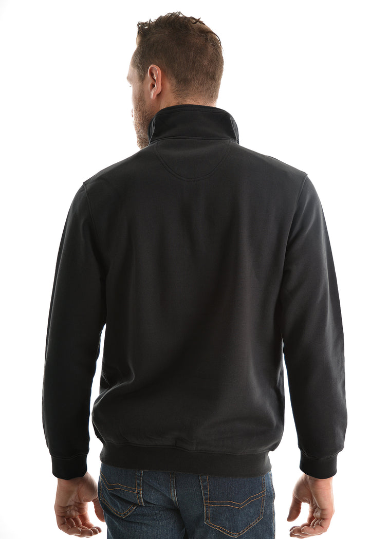 Hard Slog Mens 1/4 Zip Fleece Top in Charcoal