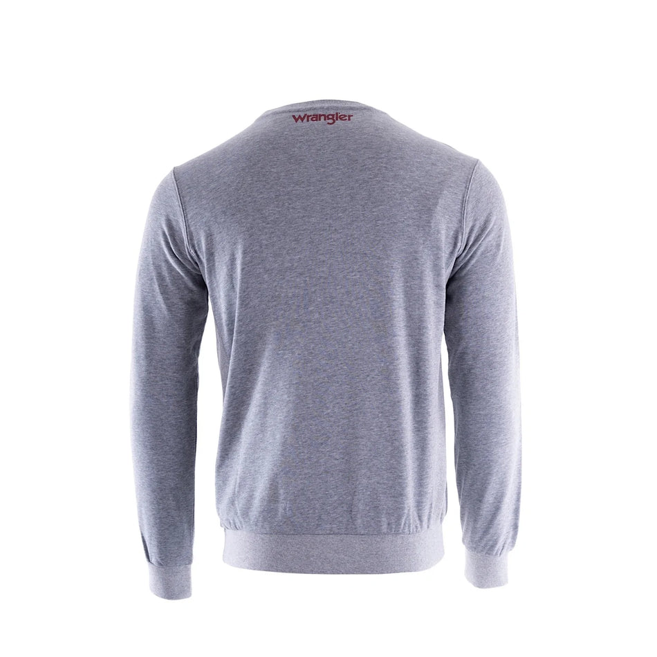 Wrangler - Mens Ryder Logo Crew in Grey