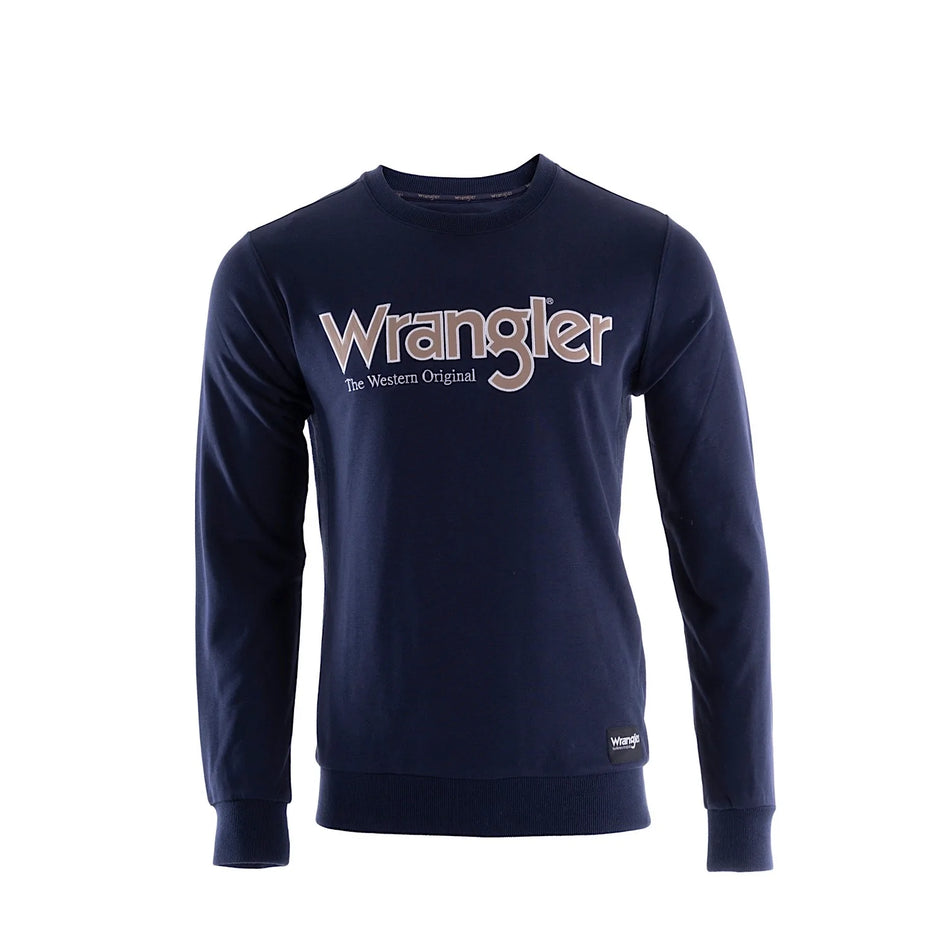 Wrangler - Mens Ryder Logo Crew in Navy