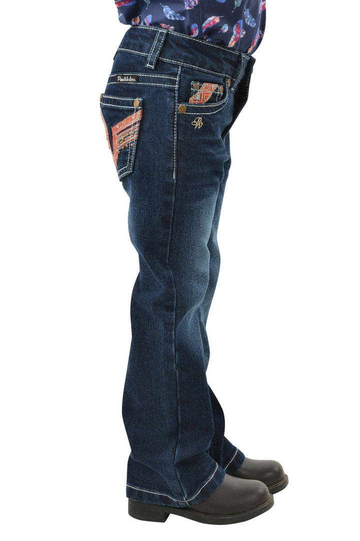 Pure Western - Girls Aztec Boot Cut Jean