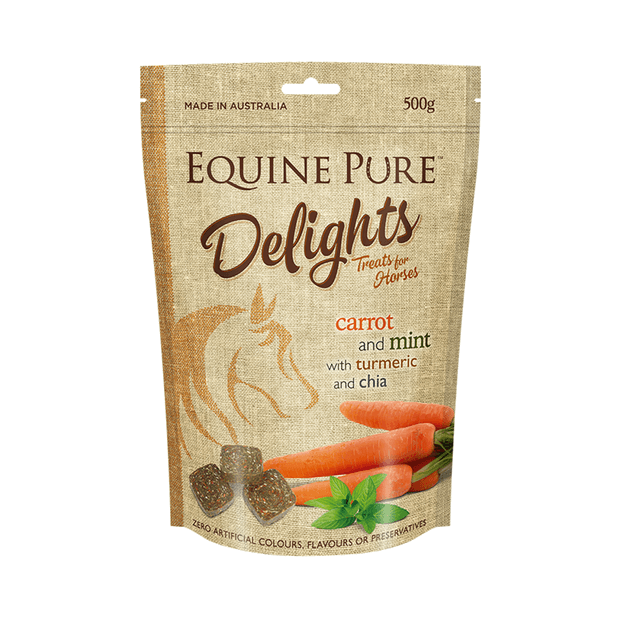 Equine Pure Delights - Carrot and Mint with turmeric and chia 500g