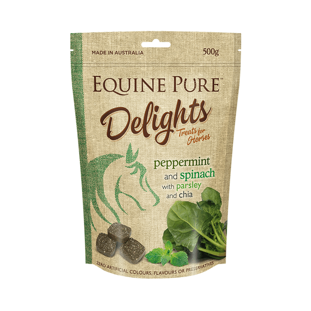 Equine Pure Delights - Peppermint and Spinach with parsley and chia 500g