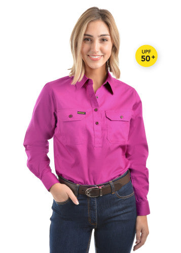 Hard Slog Women's Work Shirt in Fuschia