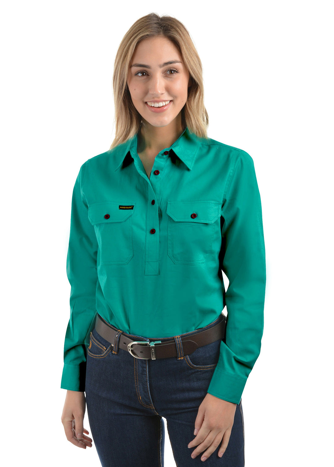 Hard Slog Women's Work Shirt in Turquoise