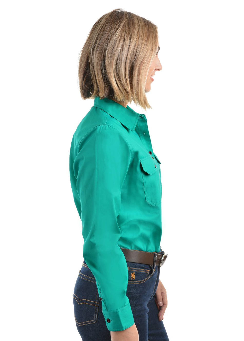 Hard Slog Women's Work Shirt in Turquoise