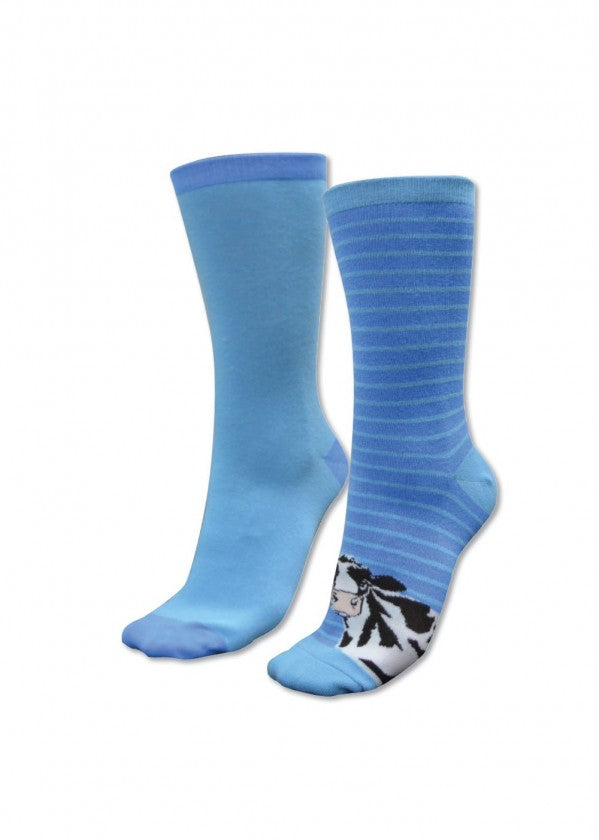 Thomas Cook - Kids Homestead Socks in Blue/Cow