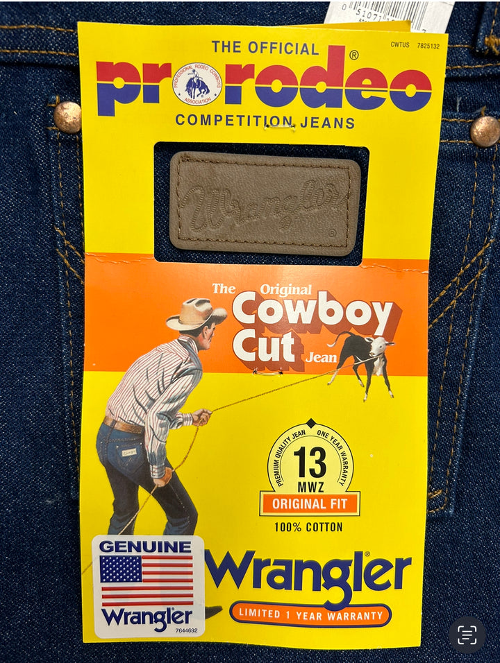 Wrangler - (13MWZPW32) Mens Cowboy Cut Original Fit Jeans Prewashed Indigo 32" Leg