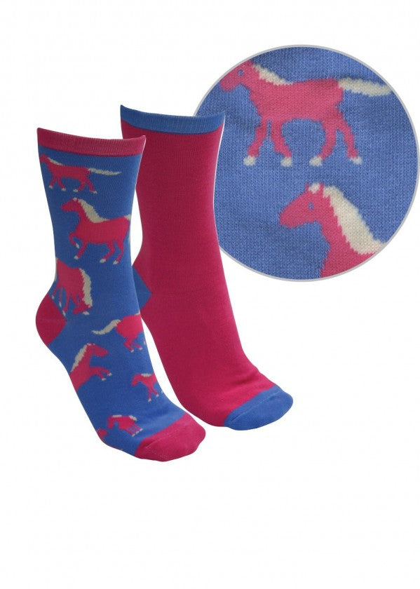 Thomas Cook - Kids Pink/Horse Farmyard Socks
