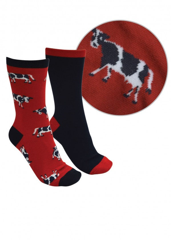 Thomas Cook - Kids Navy/Cows Farmyard Socks