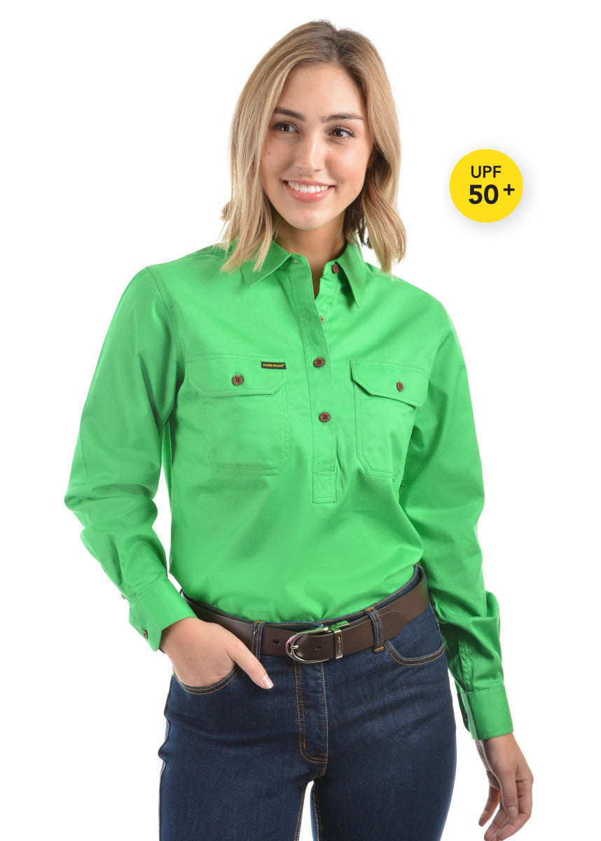 Women's Work Shirts | The Back Paddock 3311 | Ladies Fashion | Hard Slog | Green