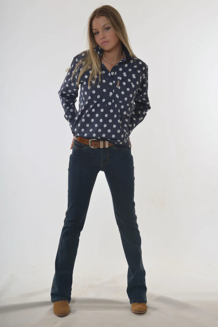 Bullrush - Saidie Spot Shirt in Navy